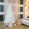 White Fiber Optic Christmas Tree with Multi-Color LED Lights and Foldable Metal Stand